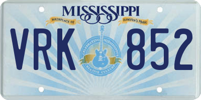 MS license plate VRK852
