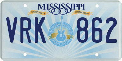 MS license plate VRK862