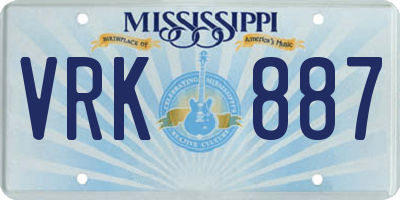MS license plate VRK887