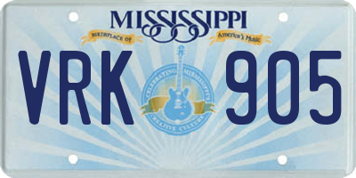 MS license plate VRK905