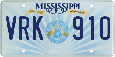 MS license plate VRK910