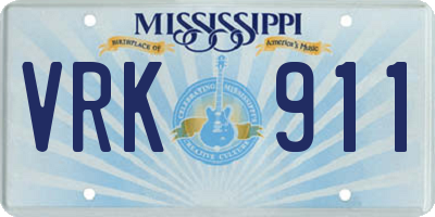MS license plate VRK911