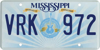 MS license plate VRK972