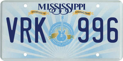 MS license plate VRK996
