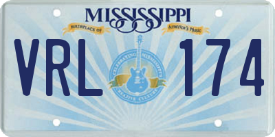 MS license plate VRL174