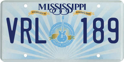 MS license plate VRL189