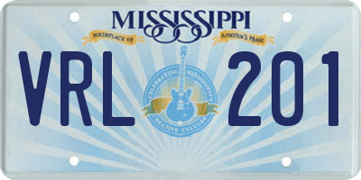 MS license plate VRL201
