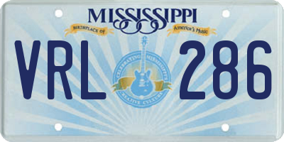 MS license plate VRL286