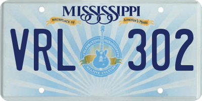 MS license plate VRL302