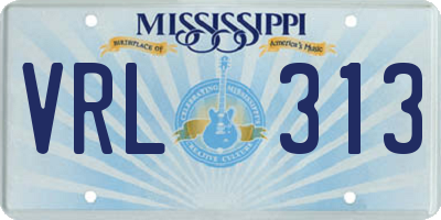 MS license plate VRL313