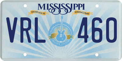 MS license plate VRL460