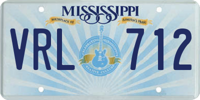 MS license plate VRL712