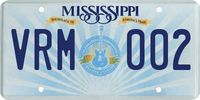 MS license plate VRM002