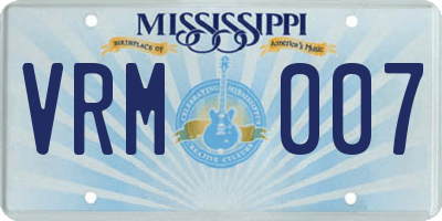 MS license plate VRM007