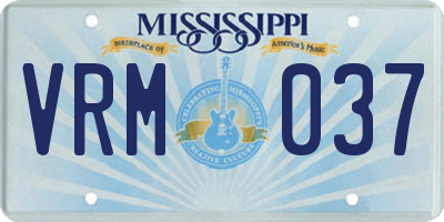 MS license plate VRM037