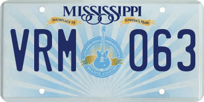 MS license plate VRM063