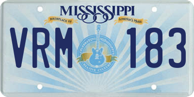 MS license plate VRM183