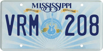 MS license plate VRM208