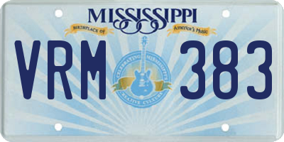 MS license plate VRM383