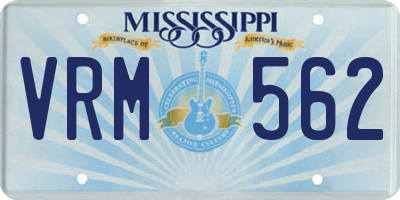 MS license plate VRM562