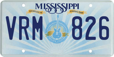 MS license plate VRM826