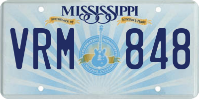 MS license plate VRM848