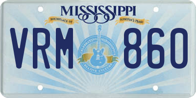MS license plate VRM860