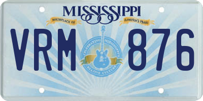 MS license plate VRM876