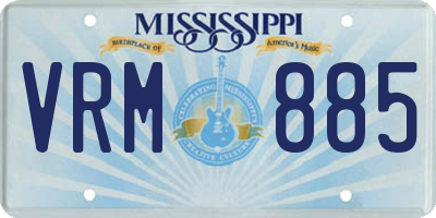 MS license plate VRM885