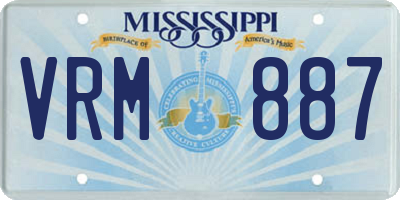 MS license plate VRM887