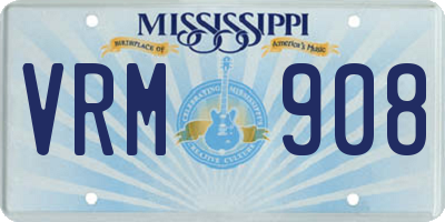 MS license plate VRM908