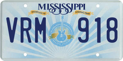 MS license plate VRM918
