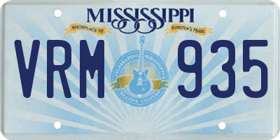 MS license plate VRM935