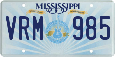 MS license plate VRM985