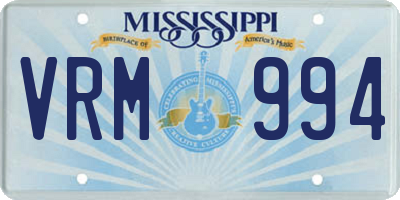 MS license plate VRM994