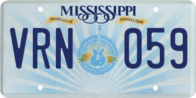 MS license plate VRN059