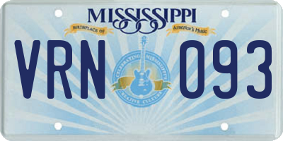 MS license plate VRN093