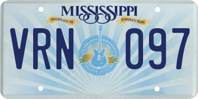 MS license plate VRN097
