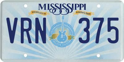 MS license plate VRN375
