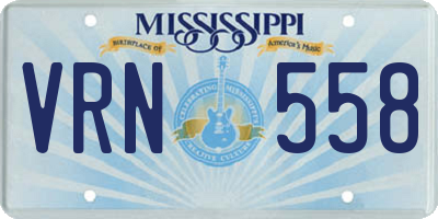 MS license plate VRN558