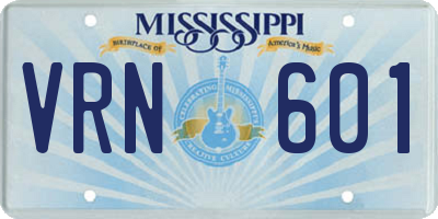 MS license plate VRN601