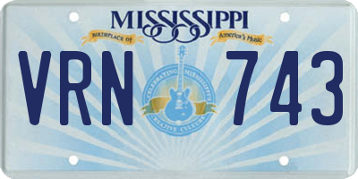 MS license plate VRN743