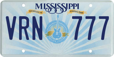 MS license plate VRN777