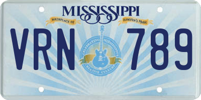 MS license plate VRN789
