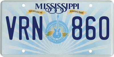 MS license plate VRN860