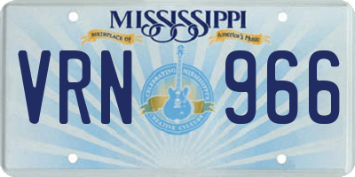 MS license plate VRN966