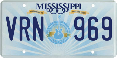 MS license plate VRN969