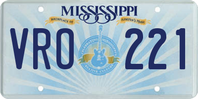 MS license plate VRO221
