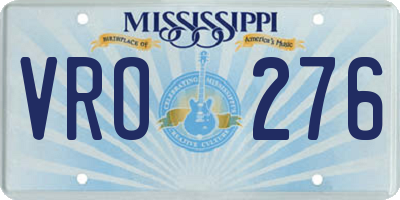 MS license plate VRO276