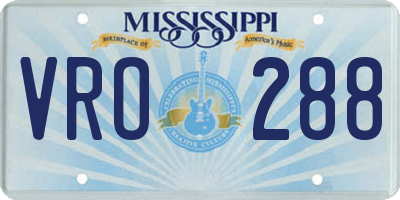 MS license plate VRO288